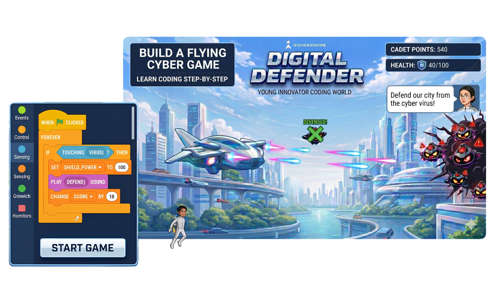 Contoh projek Projek Digital Defender Game